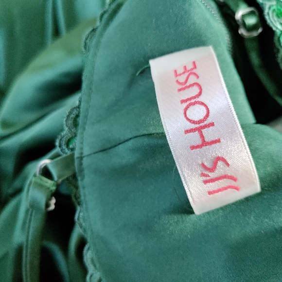 JJ'sHouse Maxi Satin Prom Dress with rhinestone sash and lace bodice - Picture 11 of 11